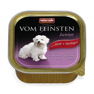 ANIMONDA Vom feinsten šuniukų konservuotas pašaras su jautiena ir paukštiena 150 g