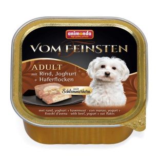 ANIMONDA Vom feinsten schlemmerkern suaugusių šunų konservuotas pašaras su jautiena, jogurtu ir avižiniais dribsniais 150 g