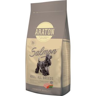 ARATON suaugusių visų veislių šunų sausas pašaras su lašiša ir ryžiais 15 kg