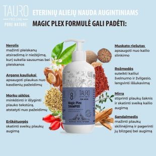 TAURO PRO LINE Pure Nature Magic-Plex šunų ir kačių kailį atkuriantis šampūnas 400 ml