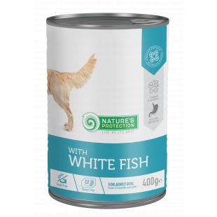 NATURE'S PROTECTION šunų konservuotas pašaras su balta žuvimi 375 g