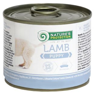 NATURE'S PROTECTION Puppy Lamb Konservuotas pašaras šunims 200 g x 6