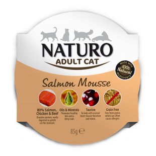 NATURO Cat Salmon Mousse Konservuotas pašaras 85 g