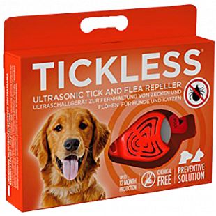 TICKLESS Ultragarsinis šunų pakabukas nuo erkių ir blusų oranžinis