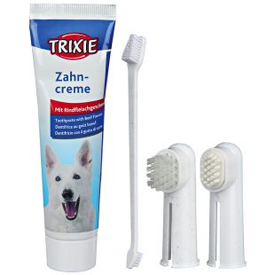 TRIXIE Dantų priežiūros rinkinys šuniui pasta + šepetėliai 