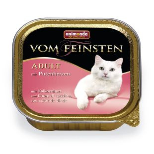 ANIMONDA Vom feinsten classic suaugusių kačių konservuotas pašaras su kalakutų širdelėmis 100 g x 32