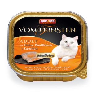 ANIMONDA Vom feinsten schlemmerkern Konservuotas pašaras katėms su vištiena, jautiena ir morkomis 100 g x 32