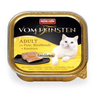 ANIMONDA Vom feinsten schlemmerkern suaugusių kačių konservuotas pašaras su kalakutiena, jautiena ir morkomis 100 g x 32