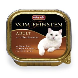 ANIMONDA Vom feinsten classic suaugusių kačių konservuotas pašaras su vištų kepenėlėmis 100 g x 32