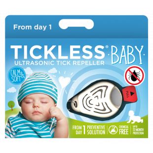 TICKLESS Baby Ultragarsinis pakabukas nuo erkių ir blusų kūdikiams smėlio spalvos