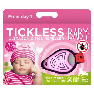 TICKLESS Baby Ultragarsinis kudikių pakabukas nuo erkių ir blusų  rožinis