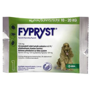FYPRYST tirpalas šunims nuo erkių ir blusų 10-20 kg, 1 pip.