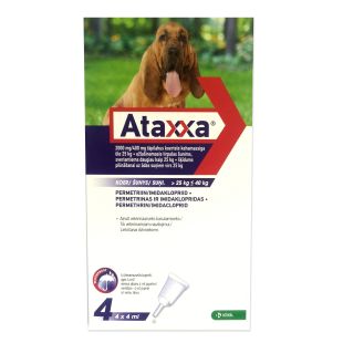 ATAXXA lašai šunims nuo erkių, blusų ir uodų 25-40 kg, 1 pip.
