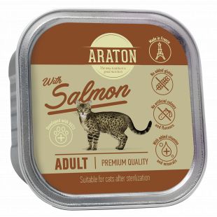 ARATON suaugusių kačių konservuotas pašaras su lašiša 85 g