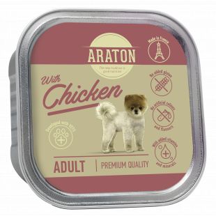ARATON suaugusių šunų konservuotas pašaras su vištiena 150 g