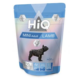 HIQ mažų veislių saugusių šunų sausas pašaras su ėriena 400 g