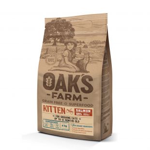 OAK'S FARM kačiukų sausas begrūdis pašaras su lašiša 6 kg