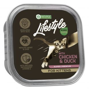 NATURE'S PROTECTION LIFESTYLE jaunų kačių konservuotas pašaras su vištiena ir antiena 85 g