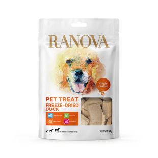 RANOVA šunų pašaro papildas - skanėstai, liofilizuota antiena 50 g
