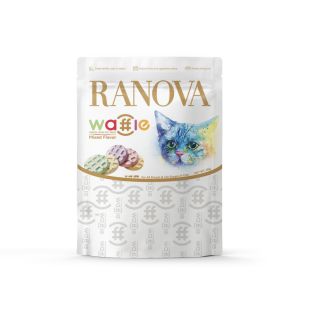 RANOVA Wafle kačių pašaro papildas - skanėstai, liofilizuotas, vaflių formos, įvairių skonių 60 g