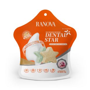RANOVA Dental Star šunų pašaro papildas - skanėstai, liofilizuota vištiena su persimonu 45 g