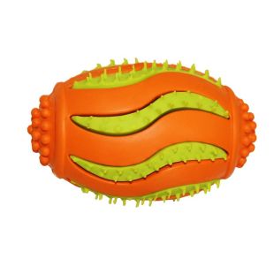 MISOKO šunų žaislas, regbio kamuolys, lateksas, žalia ir oranžinė, 9 cm
