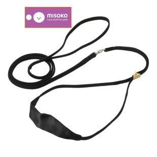 MISOKO šunų pavadėlis, skirtas parodoms, su paminkštinimu, 0,5 cm, vienas ilgis  juodas