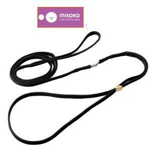 MISOKO šunų pavadėlis, skirtas parodoms, su suktuku, 0,5 cm, vienas ilgis juodas