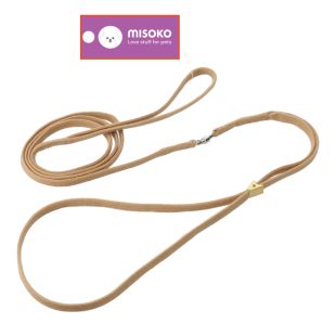 MISOKO šunų pavadėlis, skirtas parodoms, su suktuku, 0,5 cm, vienas ilgis smėlinis