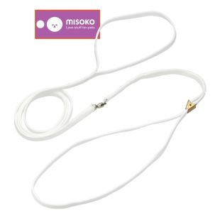 MISOKO šunų pavadėlis, skirtas parodoms, su suktuku, 0,5 cm, vienas ilgis baltas