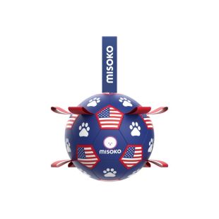 MISOKO šunų žaislas, pripučiamas futbolo kamuolys, 30 cm USA vėliava
