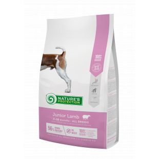 NATURE'S PROTECTION visų veislių jaunų šunų sausas pašaras su ėriena 2 kg