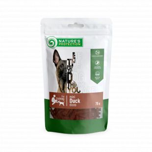 NATURE'S PROTECTION šunų skanėstai maži antienos gabaliukai 75 g
