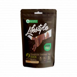 NATURE'S PROTECTION LIFESTYLE šunų skanėstai galvijų odos pagaliukai apsukti antiena 75 g