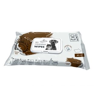M-PETS Gyvūnų priežiūros servetėlės kokosų kvapo, 40 vnt.