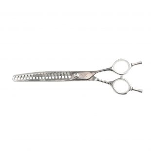 TAURO PRO LINE žirklės filiravimui, dešiniarankiams 18cm, 56 dantukų, lenktos, 440c nerūdijančio plieno