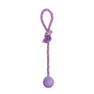 MISOKO&CO Šunų žaislas kamuoliukas ir virvė, violetinis