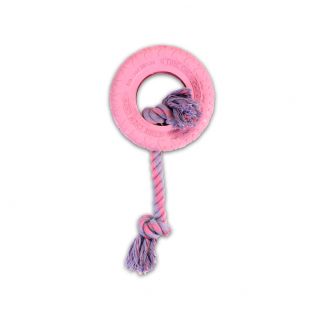 MISOKO&CO Šunų žaislas žiedas su virve, rožinis