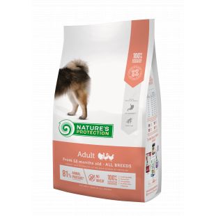 NATURE'S PROTECTION All breeds Adult From 12 months old Poultry Sausas pašaras šunims 4 kg