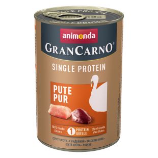 ANIMONDA GranCarno Single Protein suaugusių šunų konservuotas pašaras su kalakutiena 400 g