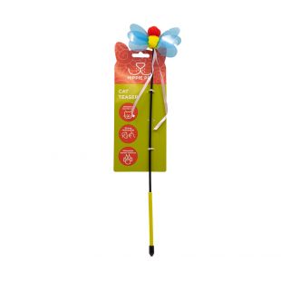 HIPPIE PET Kačių žaislas meškerė, Boružė, geltona, 43 cm