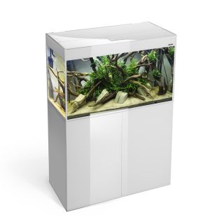 AQUAEL GlOOSY SET CUBE Stačiakampis akvariumas baltas baltas, 80x35x54 cm, 125 l
