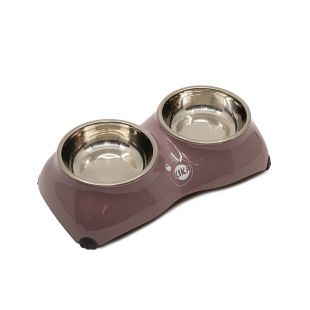 KIKA 4-PAW gyvūnų dubenėlis dvigubas, šviesiai violetinis, S