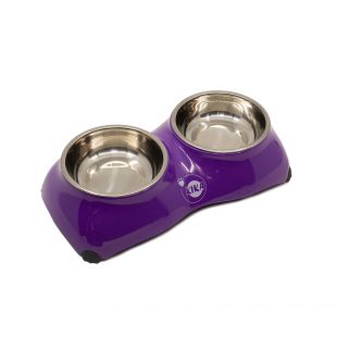 KIKA 4-PAW gyvūnų dubenėlis dvigubas, violetinis, S