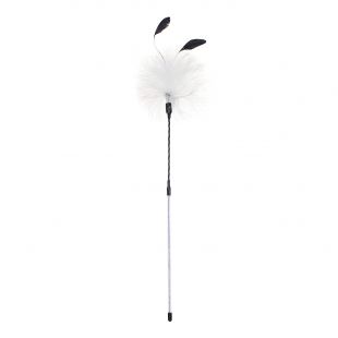 HIPPIE PET Kačių žaislas meškerė, balta, 46 cm