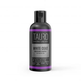 TAURO PRO LINE White Coat, baltakailių šunų ir kačių kailį maitinantis šampūnas 50 ml