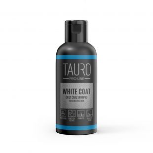 TAURO PRO LINE White Coat, baltakailių šunų ir kačių kasdienės kailio priežiūros šampūnas 50 ml