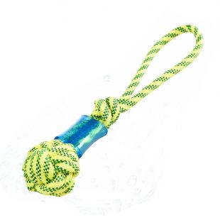 MISOKO&CO šunų plūduriuojantis žaislas-virvė, su kamuoliuku geltona, 41 cm
