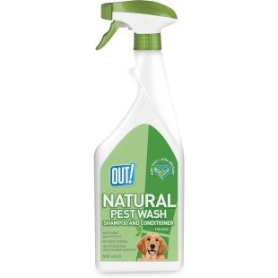 OUT! Šunų purškiamas šampūnas ir kondicionierius nuo parazitų, nenuplaunamas, 500 ml