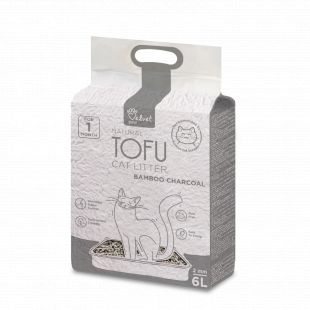 VELVET PAW Tofu Kraikas katėms, 2 mm granulės su bambuko anglimi, 2.6 kg/6 l x 6
